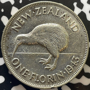 1943 New Zealand Florin Lot#M6676 Silver! Nice!