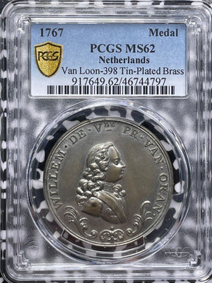 1767 Netherlands Amsterdam William Of Orange Calendar Medal PCGS MS62 Lot#G5087