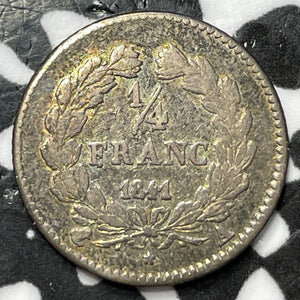 1841-A France 1/4 Franc Lot#D6819 Silver! Nice!