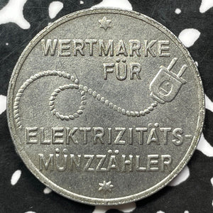 U/D Germany Plauen Electricity Token (11 Available) High Grade! (1 Coin Only)