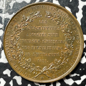 1833 France/U.S. Franklin/Montyon Bronze Medal Lot#JM5666 Sch. GM-53. 42mm