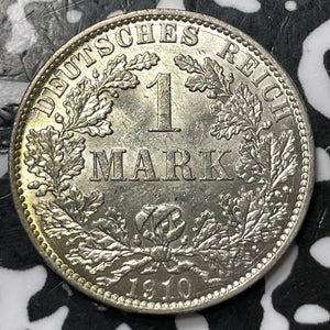 1910-A Germany 1 Mark Lot#D6837 Silver! High Grade! Beautiful!