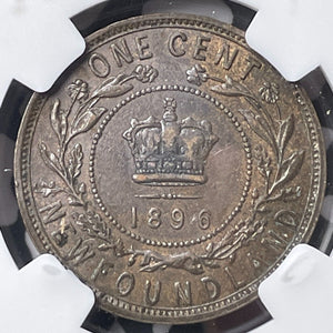 1896 Newfoundland Large Cent NGC AU55BN Lot#G6556