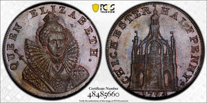 1794 GB Sussex Chichester Elizabeth 1/2 Penny Conder Token PCGS MS63BN Lot#G5952