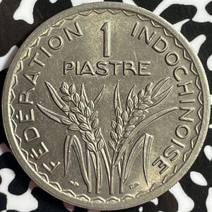 1947 French Indo-China 1 Piastre Lot#D5102 High Grade! Beautiful!