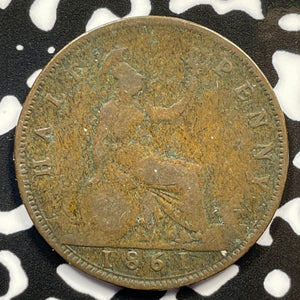 1861 Great Britain 1/2 Penny Half Penny Lot#M3253