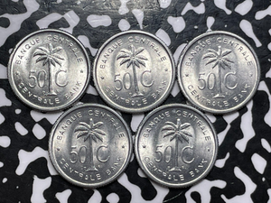 1954 Belgian Congo Rwanda-Urundi 50 Centimes (5 Available)(1 Coin Only)