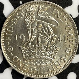 1941 Great Britain 1 Shilling Lot#D2823 Silver! Nice!
