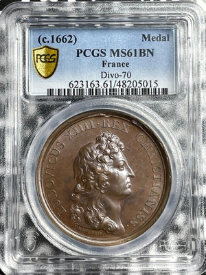 (c.1662) France Louis XIV Equestrian Medal PCGS MS61BN Lot#GV6618 Divo-70