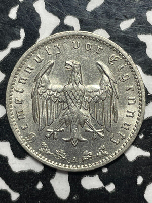 1934-A Germany 1 Mark Lot#V9933 Silver! High Grade! Beautiful!