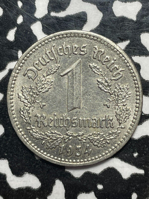 1934-A Germany 1 Mark Lot#V9933 Silver! High Grade! Beautiful!