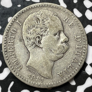 1881 Italy 2 Lire Lot#M8145 Silver!