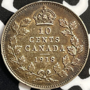 1918 Canada 10 Cents Lot#D6370 Silver! Nice!