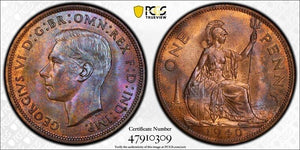 1940 Great Britain 1 Penny PCGS MS64RB Lot#G5244 Beautiful Toning! Better Date!