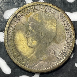 1910 Netherlands 25 Cents Lot#D4475 Silver!