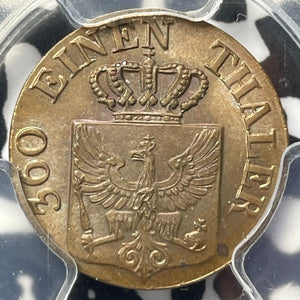 1840-A Germany Prussia 1 Pfennig PCGS MS64BN Lot#G6324 Choice UNC!