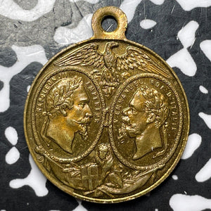 1859 France./Italy Napoleon III & Victor Emmanuel Medalet Lot#D3953 24mm