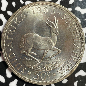 1961 South Africa 50 Cents Lot#D0017 Large Silver Coin! High Grade! Beautiful!