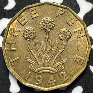 1942 Great Britain 3 Pence Threepence Lot#M5438 Nice!