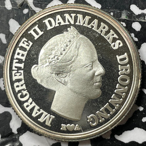 1986 Denmark 10 Kroner (27 Available) (1 Coin Only)  Silver! W/ Box & COA