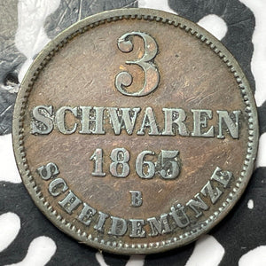 1863-B Germany Oldenburg 3 Schwaren Lot#D6288