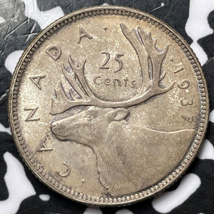 1937 Canada 25 Cents Lot#D5305 Silver! High Grade! Beautiful!