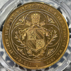 1877 Belgium Pope Pius IX Episcopal Jubilee Medal PCGS SP64 Lot#G4957 Choice UNC
