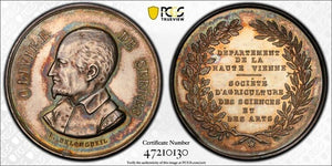 (1880-DT) France Society Of Agriculture & Arts Jeton PCGS MS63 Lot#G5615 Silver!