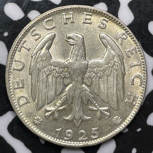 1925-D Germany 1 Reichsmark Lot#JM5883 Silver! High Grade! Beautiful!