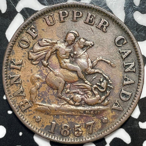 1857 Upper Canada 1/2 Penny Token Lot#M7319