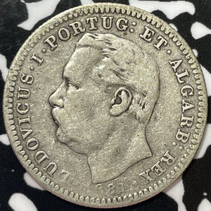 1881 Portuguese India 1/2 Rupia Half Rupia Lot#M6393 Silver!