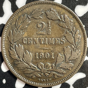 1901 Luxembourg 2 1/2 Centimes Lot#D3252
