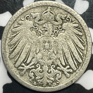 1894-D Germany 5 Pfennig Lot#M7895