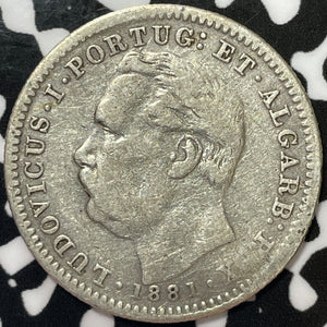 1881 Portuguese India 1/2 Rupia Half Rupia Lot#M6392 Silver!