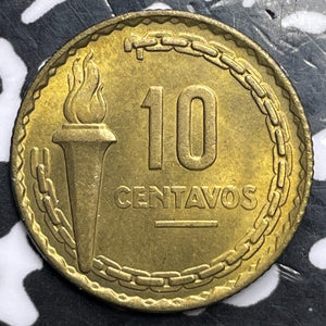 1954 Peru 10 Centavos Lot#D2492 High Grade! Beautiful!