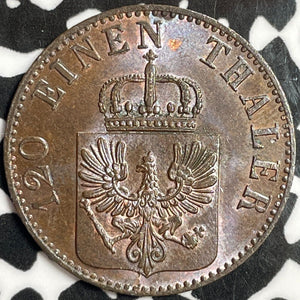 1858-A Germany Prussia 3 Pfennig Lot#M9617 High Grade! Beautiful!