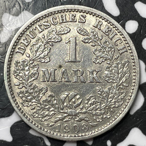 1908-J Germany 1 Mark Lot#D6835 Silver! Better Date