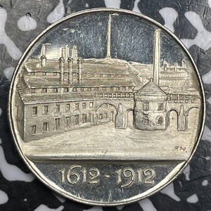 1912 Germany Halsbrucke Smelting Works Medal Lot#JM6394 Silver! 30mm. 258 Minted