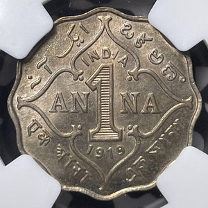 1919 India 1 Anna NGC MS63 Lot#G6860 Choice UNC!