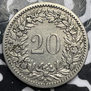 1885 Switzerland 20 Rappen Lot#D5986