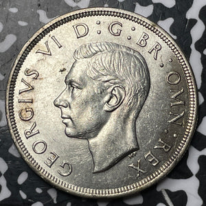 1937 Great Britain 1 Crown Lot#JM6605 Large Silver Coin! High Grade! Beautiful!