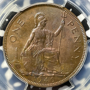 1940 Great Britain 1 Penny PCGS MS64RB Lot#G5245 Beautiful Toning! Better Date!