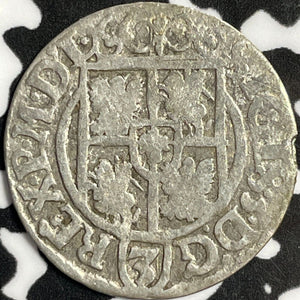 (1628-1635) Poland 3 Polker Lot#D4263 Silver!
