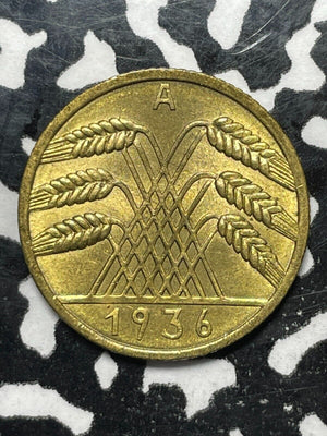 1936-A Germany 10 Pfennig Lot#V9910 High Grade! Beautiful!