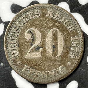 1875-A Germany 20 Pfennig Lot#D6714 Silver!
