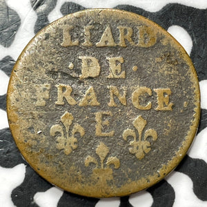 1657-E France 1 Liard Lot#D6780 Scarce!