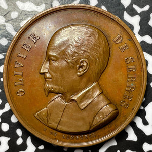 (1860) France Olivier De Serres Agricultural Society Medal Lot#D3947 46mm