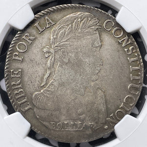 1839-PTS LR Bolivia 8 Soles NGC XF45 Lot#G6480 Large Silver Coin!