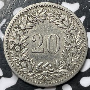 1885 Switzerland 20 Rappen Lot#D5982