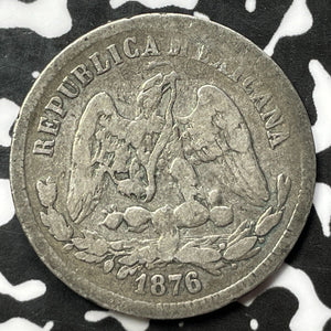 1876-Go S Mexico 25 Centavos Lot#M9771 Silver!